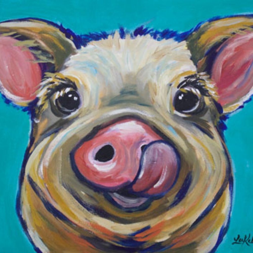 Ceasar the Pig cute metal sign